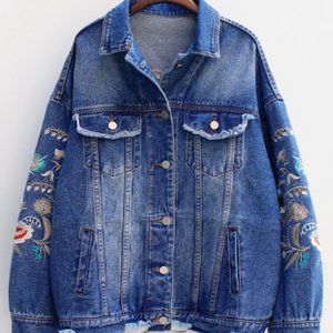 Embroidered Denim coat